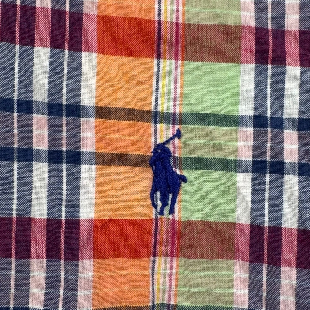Ralph Lauren Button Down Shirt Men XXL Multicolor Plaid Classic Fit Short Sleeve - Picture 9 of 10